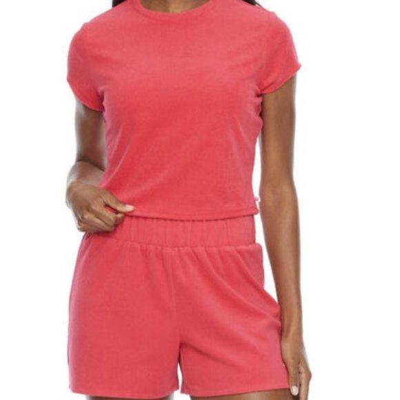 Juicy By Juicy Couture Womens High Rise Pull-On Shorts & Top Size XL - Picture 1 of 3